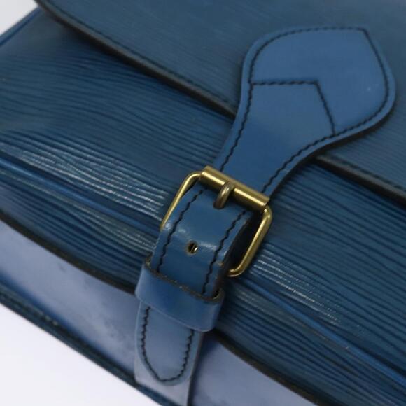 LOUIS VUITTON Epi Cartouchiere MM Shoulder Bag Blue M52245 - Picture 10 of 16